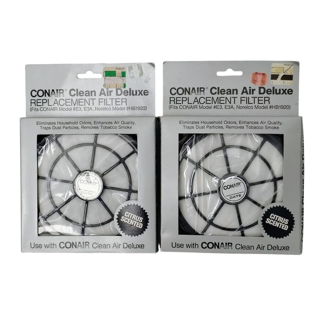 Conair Clean Air Deluxe Replacement Filter Citrus Scent RP-19 Lot of 2 NOS VTG